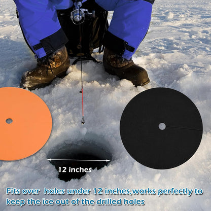 Ice Fishing Hole Covers, 12 Inch Insulator Covers Lid Fish Tip Ups Equipment Winter Accessories for Houses orange,black-6 -