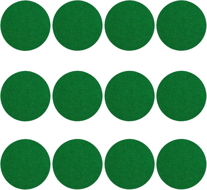 12 Pack Self Adhesive Air Hockey Mallet Felt Pads, Green, 94mm (green-12 Pack)