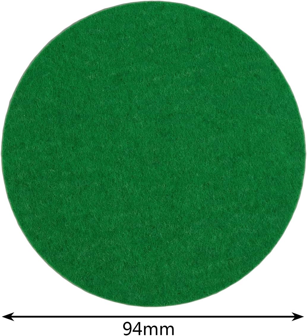 12 Pack Self Adhesive Air Hockey Mallet Felt Pads, Green, 94mm (green-12 Pack)