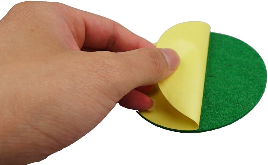 12 Pack Self Adhesive Air Hockey Mallet Felt Pads, Green, 94mm (green-12 Pack)