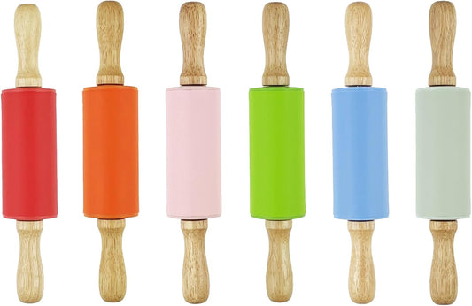 6 Pack Mini Small Rolling Pin for Kids, Kids Wooden Handle (9 Inch)  9 Inch
