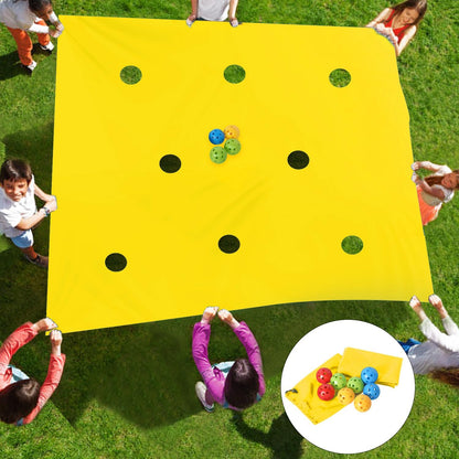 Hole Tarp Team Building Exercise Activities Games Teamwork Group Learning Fun Playing Yellow - 85''Lx57''W