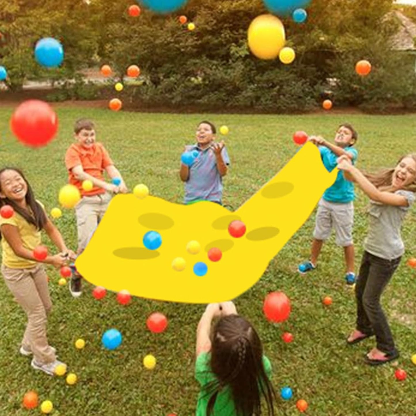 Hole Tarp Team Building Exercise Activities Games Teamwork Group Learning Fun Playing Yellow - 85''Lx57''W