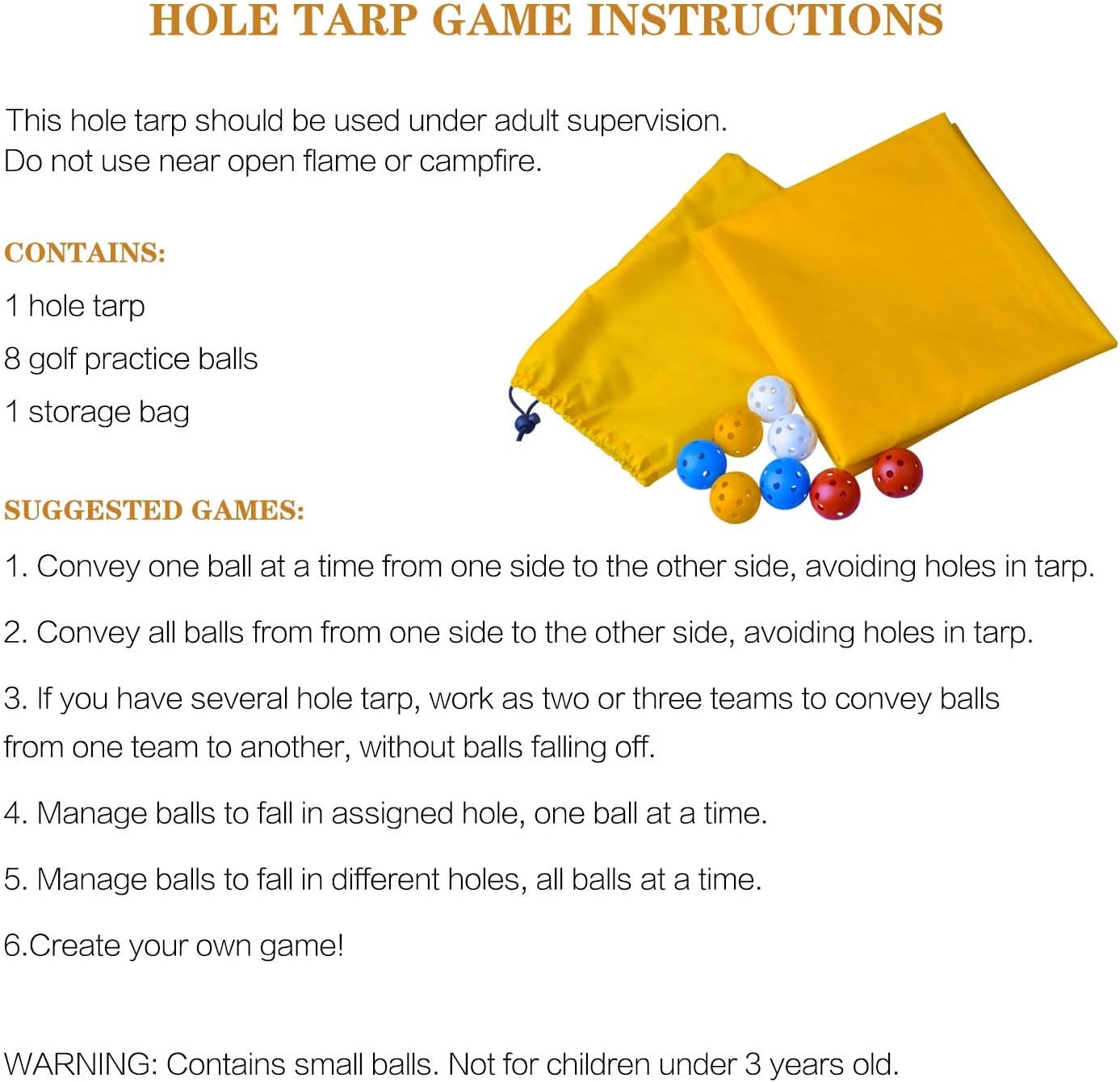 Hole Tarp Team Building Exercise Activities Games Teamwork Group Learning Fun Playing Yellow - 85''Lx57''W