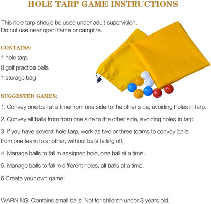 Hole Tarp Team Building Exercise Activities Games Teamwork Group Learning Fun Playing Yellow - 85''Lx57''W