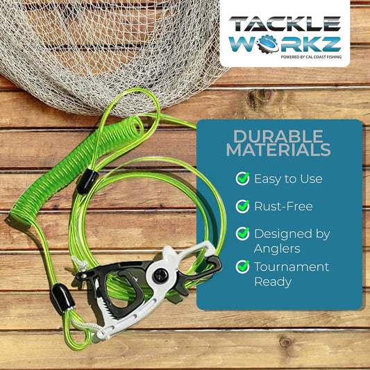 Cal Coast Donkey Leash - Floating Fishing Tether, Ultra-Strong Puncture-Free Clip, Marine Lanyard Tool