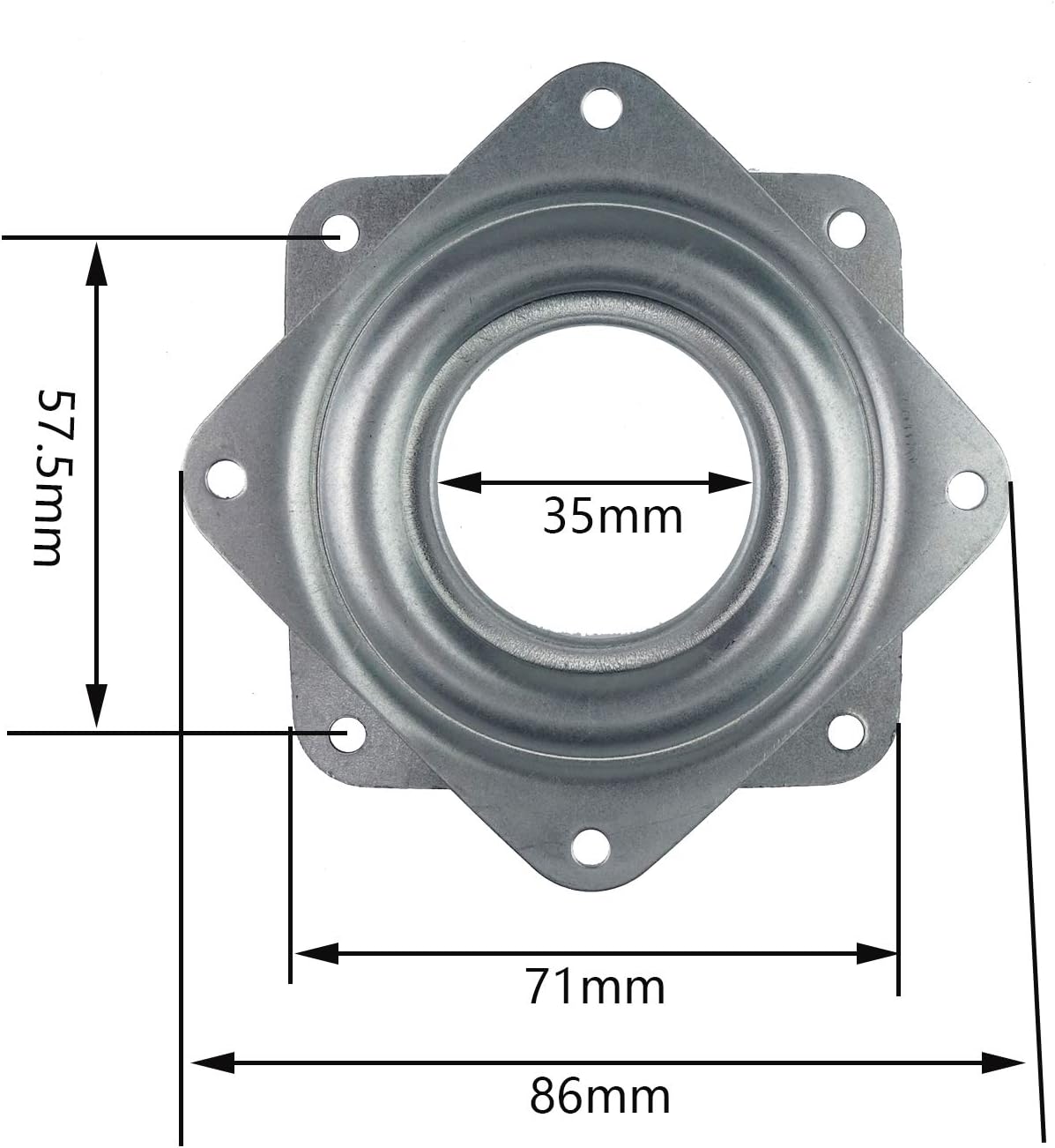 4 Pack 2.8 Inches Lazy Susan Turntable, 5/16 InchesThick & 100 LB Capacity,Silver