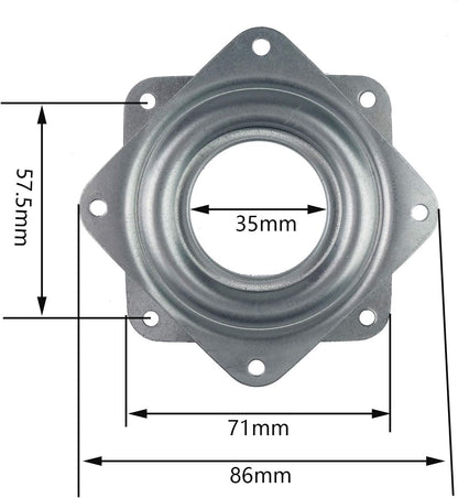 4 Pack 2.8 Inches Lazy Susan Turntable, 5/16 InchesThick & 100 LB Capacity,Silver