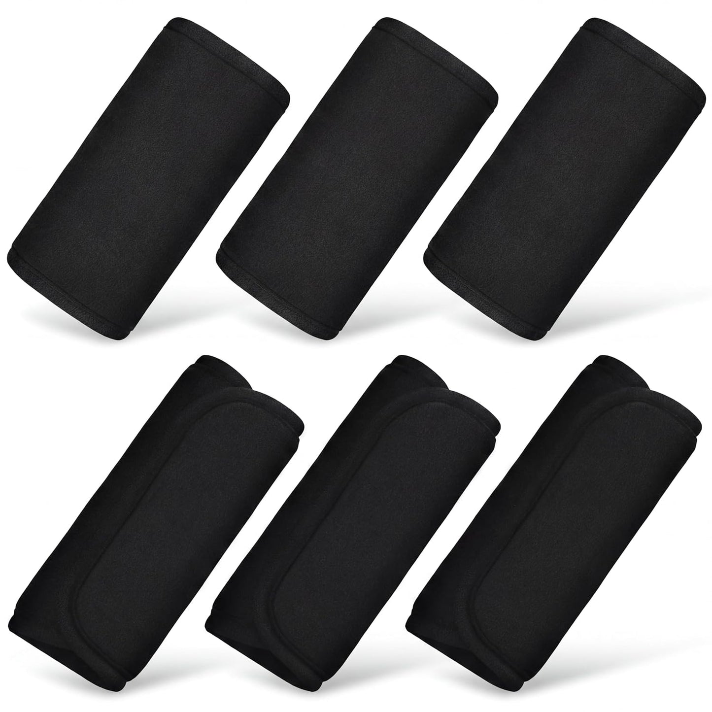 6 Pieces Car Seat Strap Pads Covers for Baby Kids, Carseat Shoulder Pads, Soft Belt Cover Infant Stroller Safety Cushion Boy and Girl, 2.4 x 5.7 Inches(Black) Black -