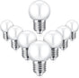 LED Night Light Bulb 1 Watt Low Wattage Bulbs 7.5 Equivalent 4511220 Lighting S11 White Lightbulb Small Globe with E26 Medium Base G45 2700k Not Dimmable for Outdoor Christmas, 8 Pieces -