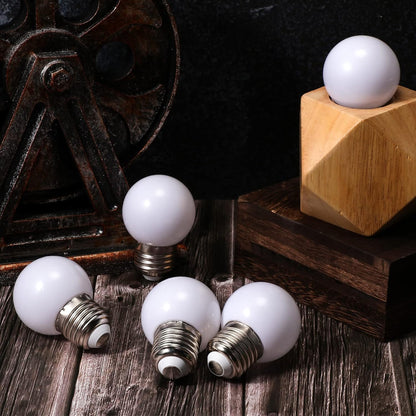 LED Night Light Bulb 1 Watt Low Wattage Bulbs 7.5 Equivalent 4511220 Lighting S11 White Lightbulb Small Globe with E26 Medium Base G45 2700k Not Dimmable for Outdoor Christmas, 8 Pieces -
