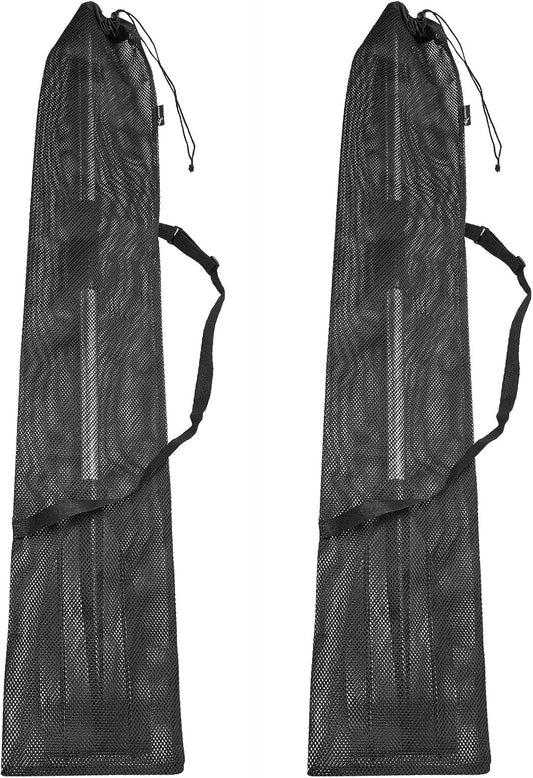 2 Pieces Drawstring Mesh Kayak Paddle Bag With Adjustable Shoulder Strap - Portable Storage for Long Boat Canoe Paddles, Transport