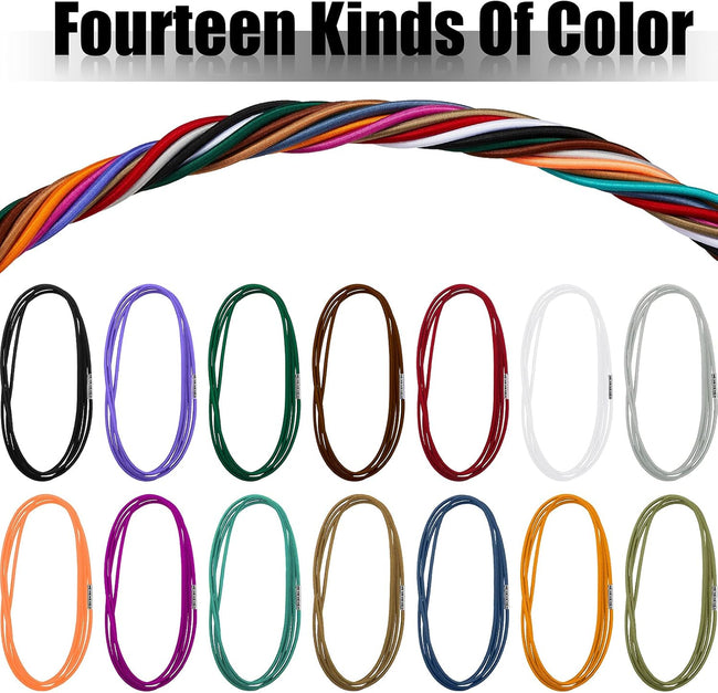 14 Pieces 4.9 Feet Trash Can Band Elastic Rubber Bands 30-64 Gallon Garbage Colorful Litter Box Loop for Outdoor, Colors - Main Image