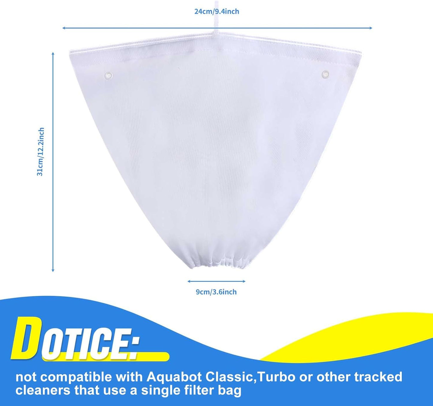 4 Pcs Pool Cleaner Fine Filter Bag Spa Part Replacement Compatible with Aquabot Products 8114 Wheeled Cleaners S2-40 S2-50 Pura 4X 5X S2-4x S2-4xi S2-5x -.