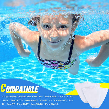 4 Pcs Pool Cleaner Fine Filter Bag Spa Part Replacement Compatible with Aquabot Products 8114 Wheeled Cleaners S2-40 S2-50 Pura 4X 5X S2-4x S2-4xi S2-5x -.