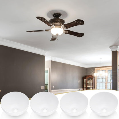 4 Packs Floor Lamp Shade 10 Inch Plastic Bowl Replacement White Lamps Shades Cover for Living Room Bedroom Upright -