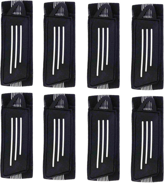 8 Pack Elastic Bike Bicycle Ankle Leg Riding Puttee Cycling Safety Bind Pant Bands Clip Strap Belt Fully Adjustable Cycling, Jogging, Camping (Black)