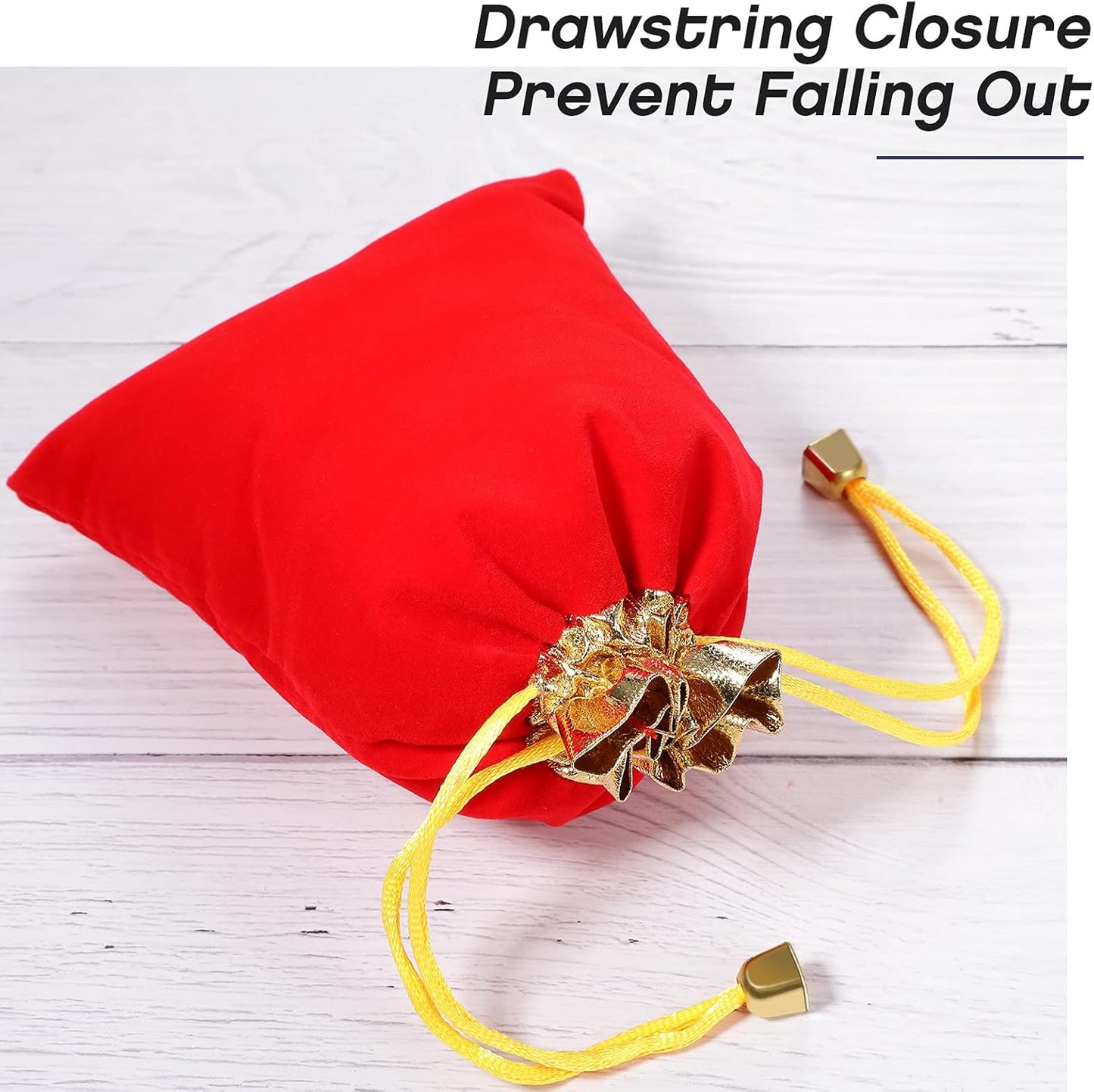 50 Pieces Velvet Bags Soft Jewelry Pouch with Drawstrings Velour Packaging Drawstring Present Bag for Candy Wedding Party Birthday Christmas Thanksgiving, 4.7 x 6.3 Inch (Red) Red 4.7x6.3 (Pack of 50)