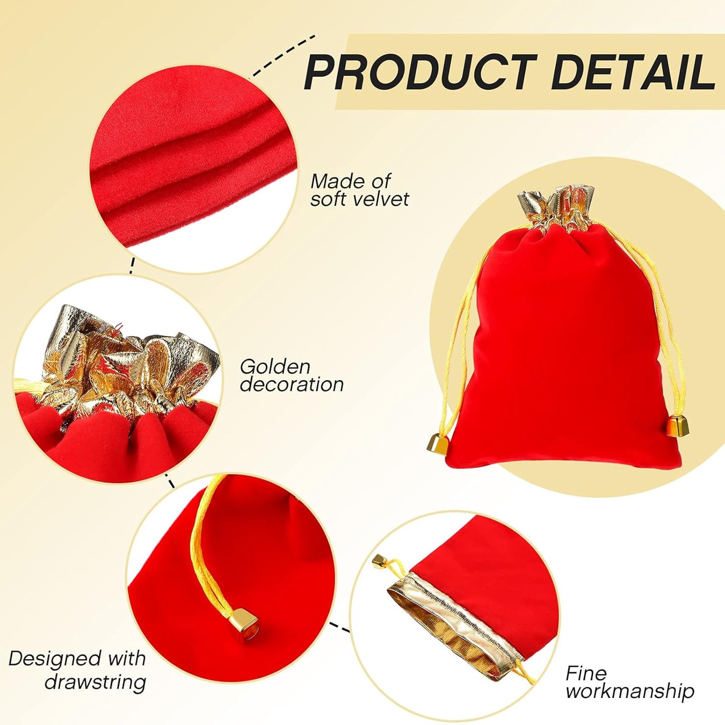 50 Pieces Velvet Bags Soft Jewelry Pouch with Drawstrings Velour Packaging Drawstring Present Bag for Candy Wedding Party Birthday Christmas Thanksgiving, 4.7 x 6.3 Inch (Red) Red 4.7x6.3 (Pack of 50)
