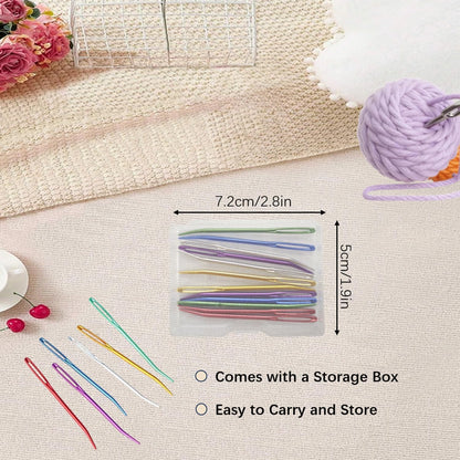 12 Pcs Yarn Needle, Crochet Tapestry Needles for Crocheting, Large-Eye Blunt Needles, Large Eye Weaving Needle with Storage Box, Darning