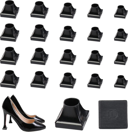 High Heel Protectors- Stoppers Repair Caps Covers for Walking on Grass and Uneven Road Cover Cups Perfect Wedding Outdoor Events (Square-black-10 Pairs) Square-black-10 Pairs -