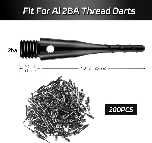 Darts Soft Tip,2BA Thread Tip Dart Point 200 Pack, Plastic Points, Sets, Accessory -