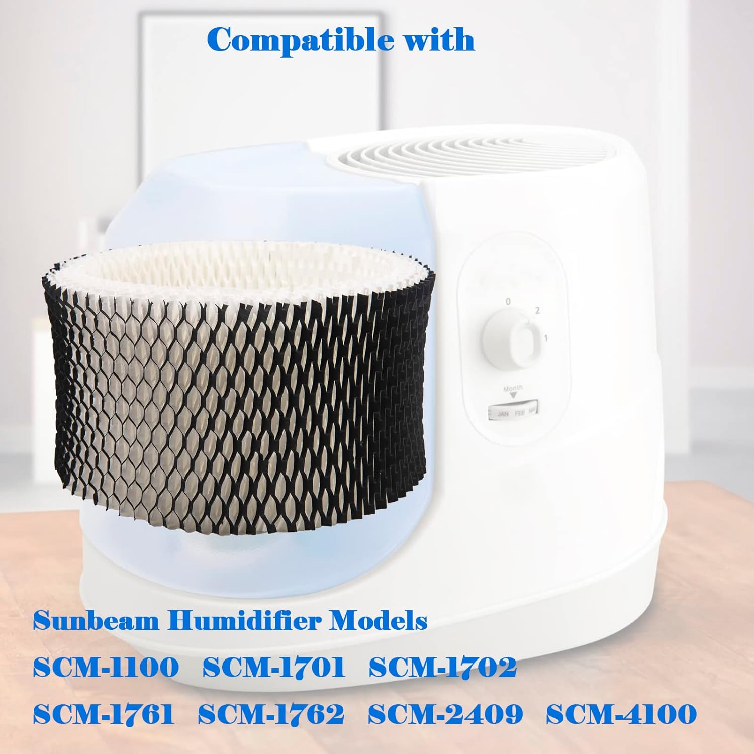HWF62 Humidifier Filter Replacement, Compatible with for HWF62CS HWF62D SF212, Fits Sunbeam Models SCM1100, SCM1701, SCM1702, SCM1762(4 Pcs) -.
