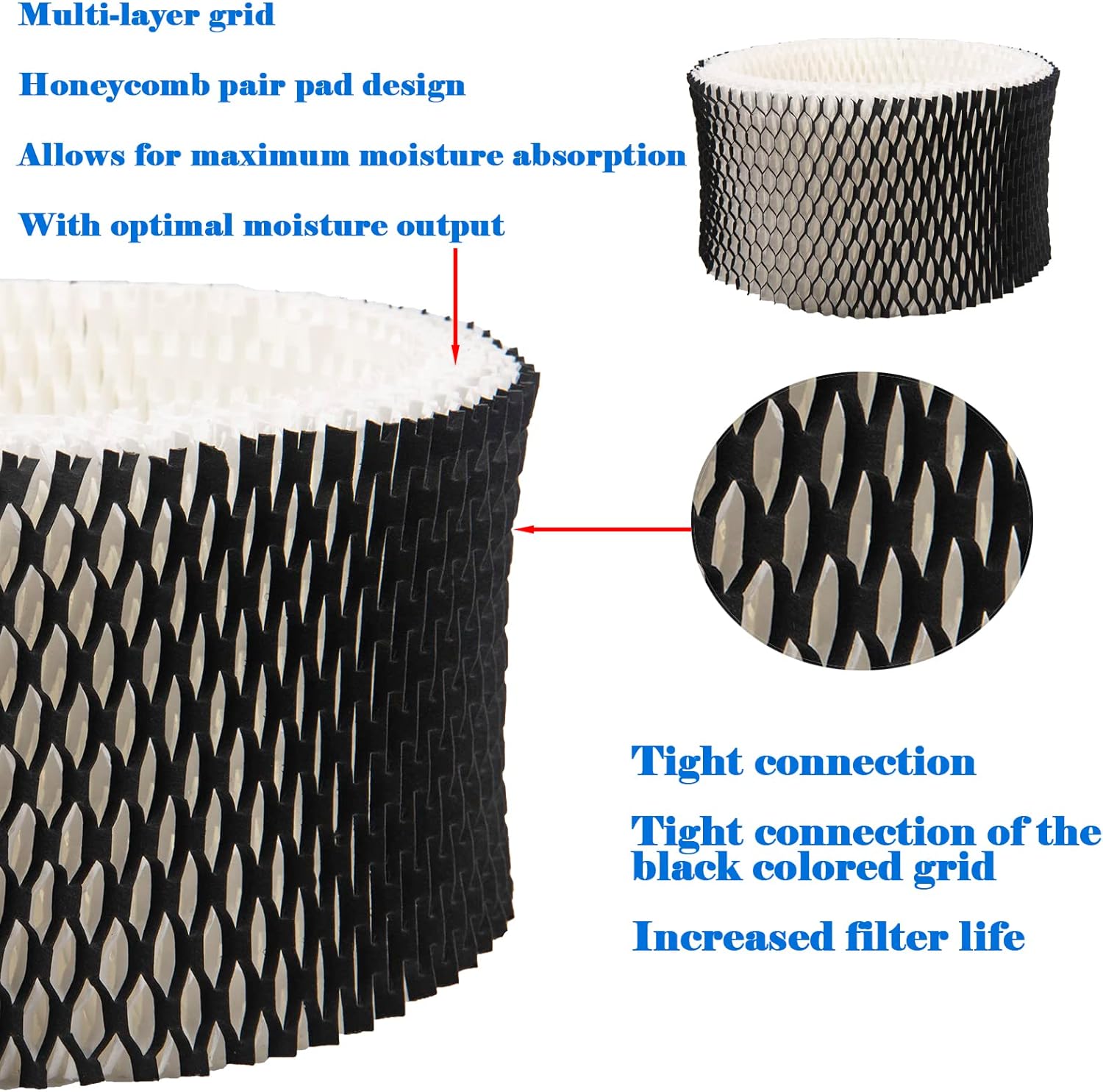 HWF62 Humidifier Filter Replacement, Compatible with for HWF62CS HWF62D SF212, Fits Sunbeam Models SCM1100, SCM1701, SCM1702, SCM1762(4 Pcs) -.
