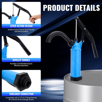55 Gallon Drum Pump,Barrel Pump Manual Lever Action Barrel for Diesel,Kerosene, Motor Oil Transfer (7131-FANG-2) -