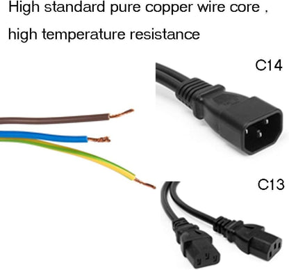 UPS Server Y Splitter C14 to 2 x C13 Power Extension Cable