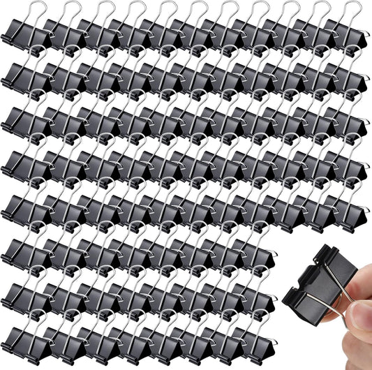 300 Pcs Medium Binder Clips Sturdy 1.25 Inch Black Paper Med Office Supplies Clamps for Teachers Students School Business