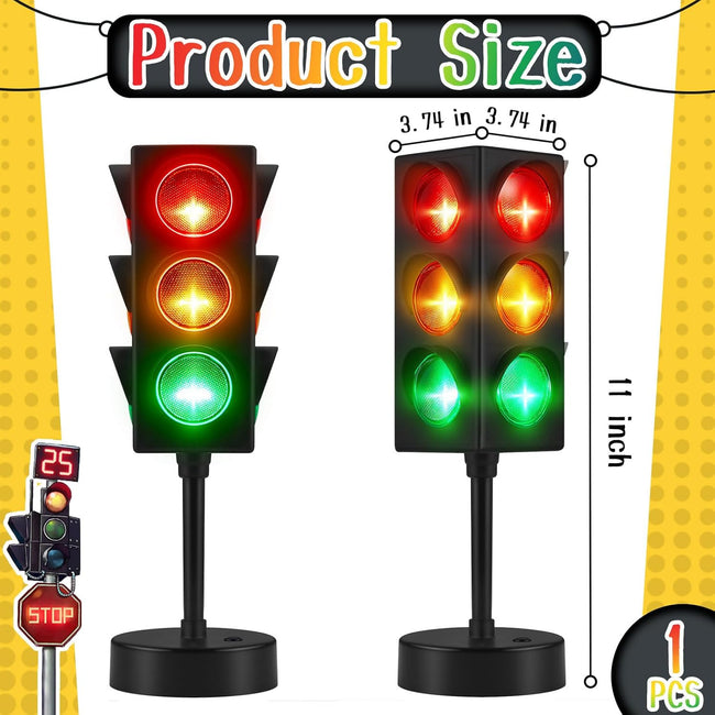 11 Inch Traffic Light Lamp Color Change Mini Stop Room Decor USB Cool Decorative Desk Lamps for Boys Girls Kids Party Decorations(1 Pcs) - Main Image
