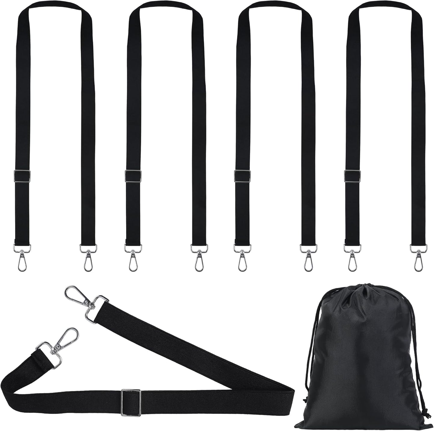 Horse Blanket Leg Straps, Elastic Belly Replacement Straps with Metal Double Swivel Snaps, 4 Pieces, Adjustable Length from 25.5" to 51"