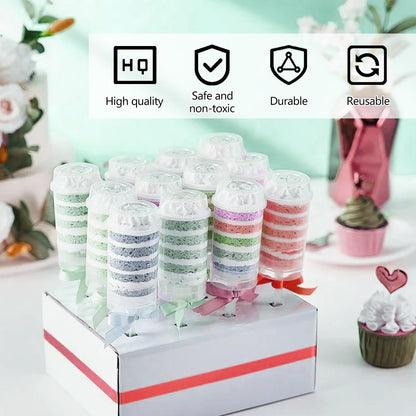 80 pcs Round Shape Clear Push-Up Cake Pop Shooter (Push Up Pops) Plastic Containers with Lids, Base & Sticks