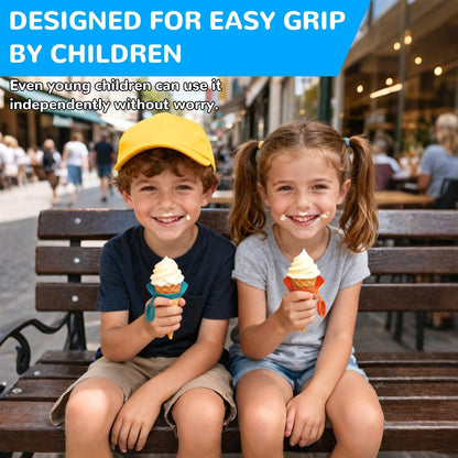 4 Pack Silicone Ice Pop and Cream Leak-Proof Holders for Kids, Portable Mess Free Cone Freeze-Proof Popsicle Tray Drip Catchers Accessories Children Summer Days Party Present