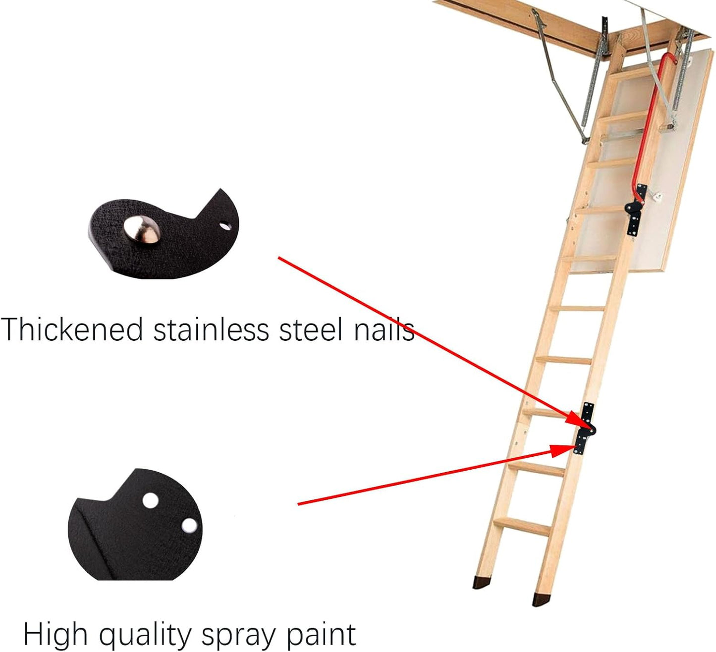 Attic Ladder Hinge Parts Kit Replacement Pull Down attic Stair Parts(2pcs)