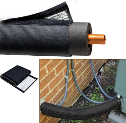 3 Layers HVAC Copper Pipe Insulation Cover, 600D Oxford AC Hose Sleeve, 72x10.2 Inch Flexible Line Wrap for Outdoor Mini Split Central Air Conditioning