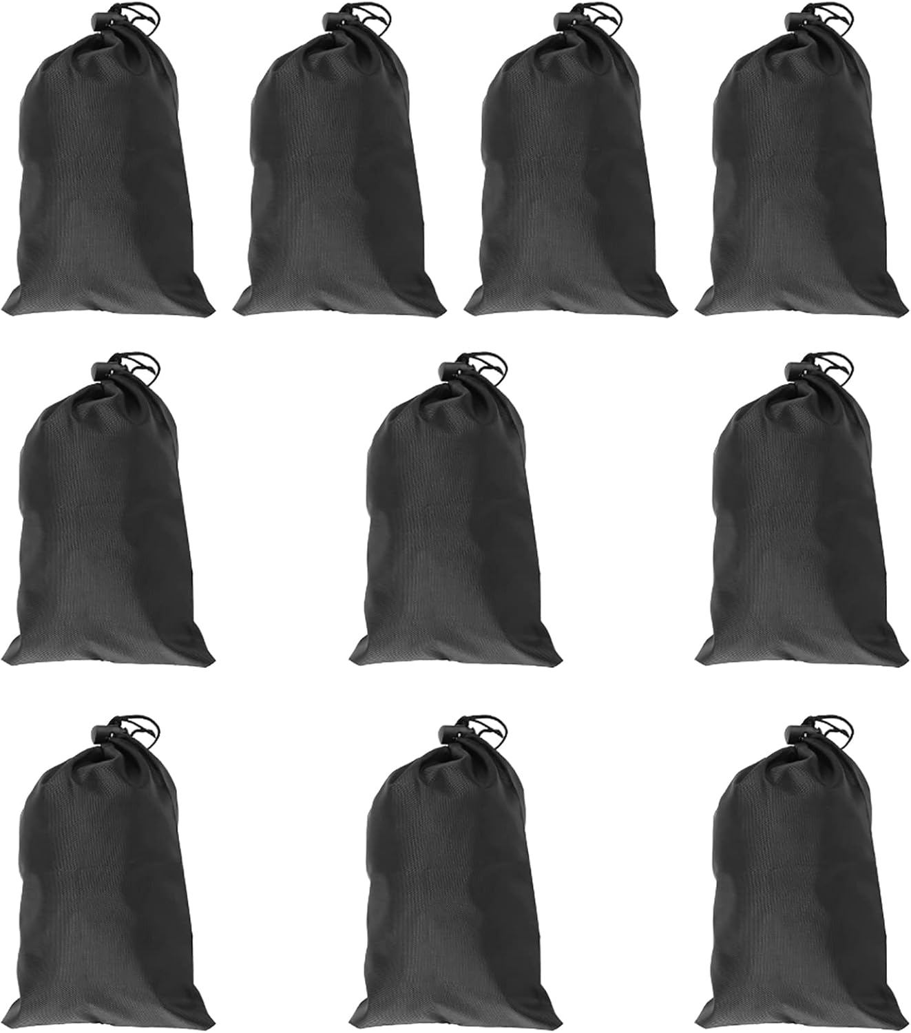 Black Drawstring Bags, 10 PCS Portable Bag Carry Ditty Pouch with Toggle Small Storage for Sports Travel