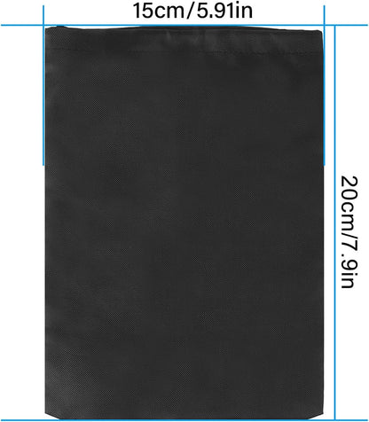 Black Drawstring Bags, 10 PCS Portable Bag Carry Ditty Pouch with Toggle Small Storage for Sports Travel