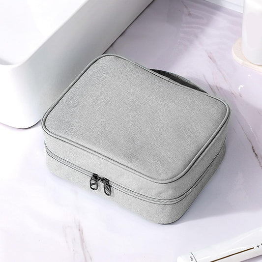 Travel Toiletry Bag for Women, Cosmetic Man Gray Makeup Portable Case Large Capacity Organizer Pouch Make Up Business Trips