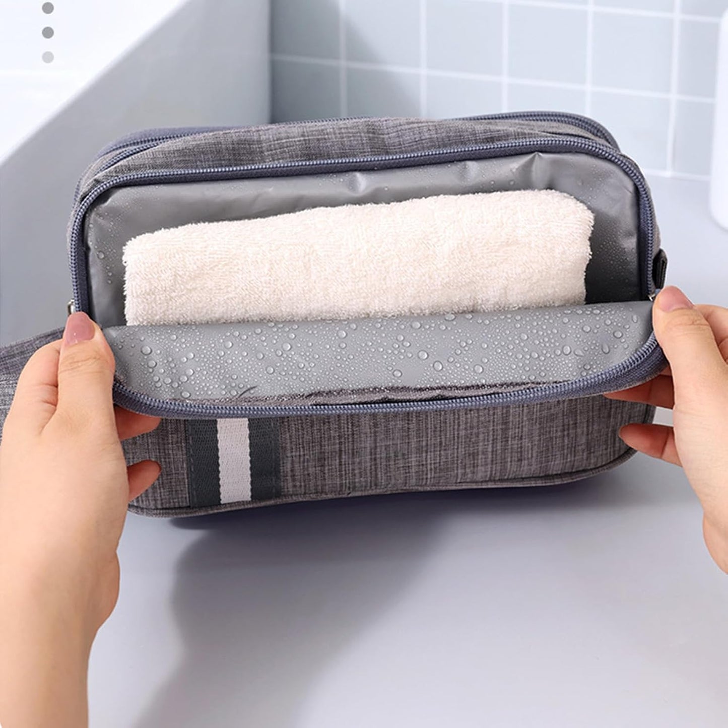 Travel Toiletry Bag, Organizer Mens Bag Dopp Kit Bathroom Shaving Portable Makeup Bags for Accessories(27*10*16cm)