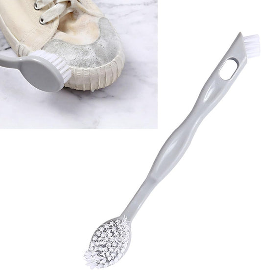 Sneaker Cleaner Brush, Multi Functional Shoe Brush Double Sided Washing Plastic Scrub for Stains (grey)