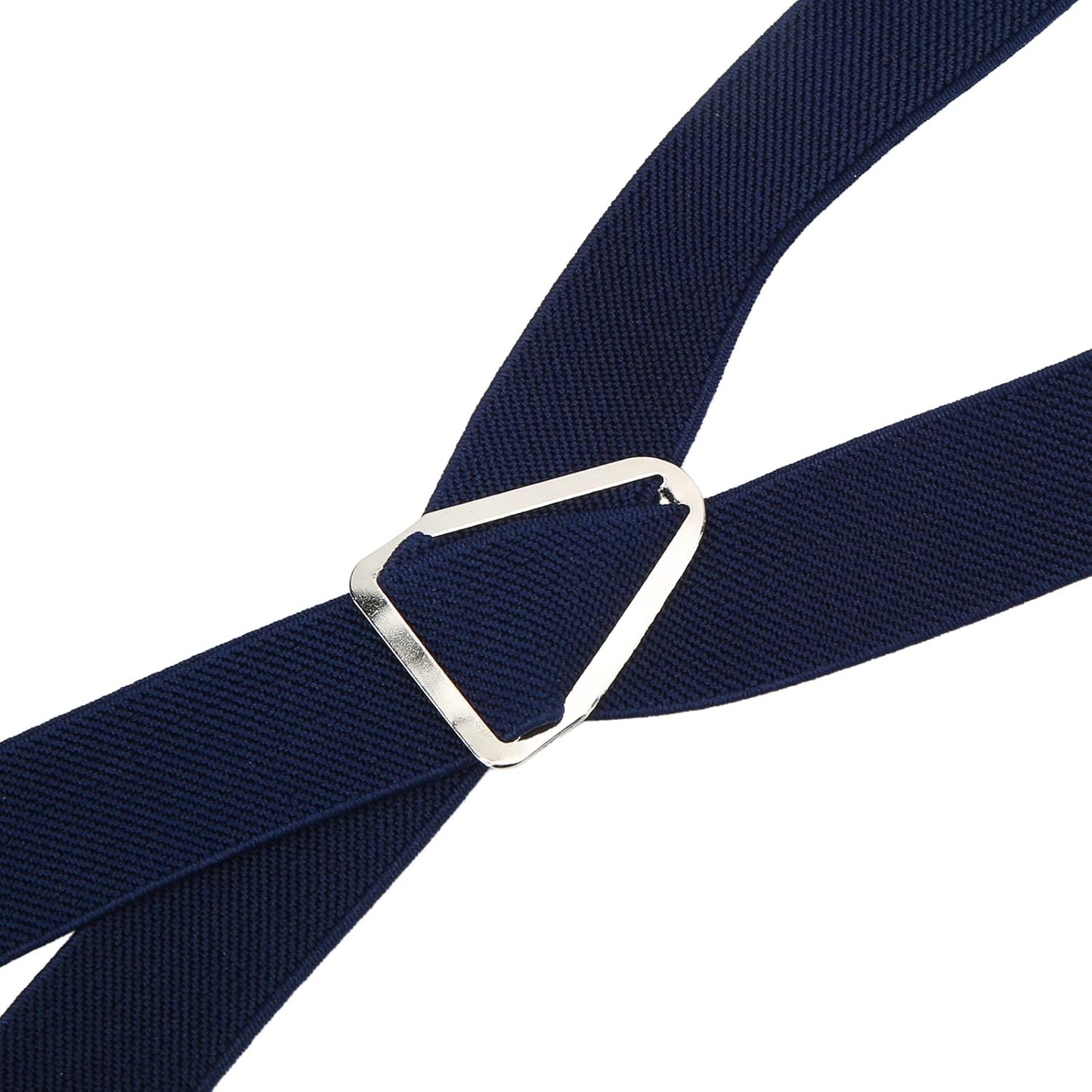 Mens Suspenders,Back Hidden Suspender,Adjustable Stretchable 2.5x110cm/1.0x43.3in Clip Suspenders Fit 4 Metal Buckles Pants for Adult(Navy blue)