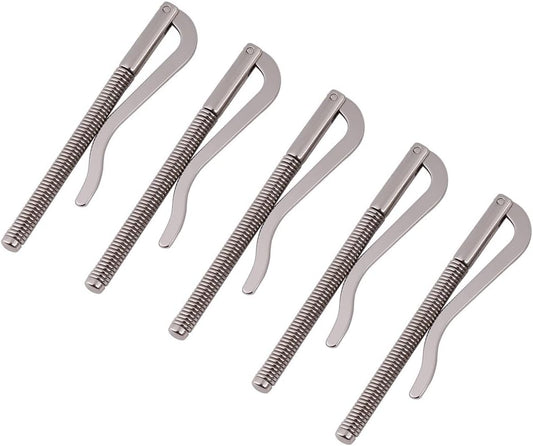 5pcs 75mm Spring Metal Money Clip, Wallet Clamp Organizers For Bifold Purse Nickel Color