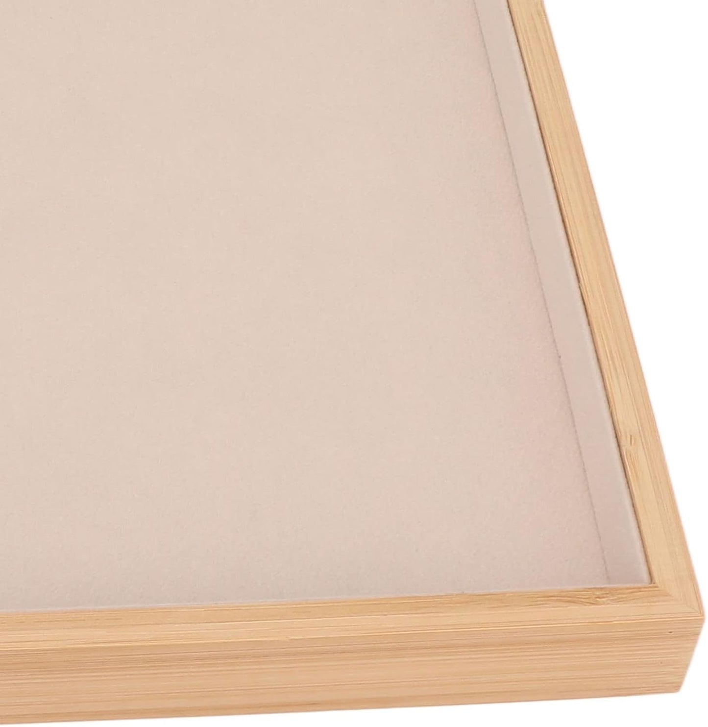 Velvet Stackable Jewelry Tray, Wood Flat Organizer Tray Drawer for Necklace Bracelet Ring Showcase Display(Beige)
