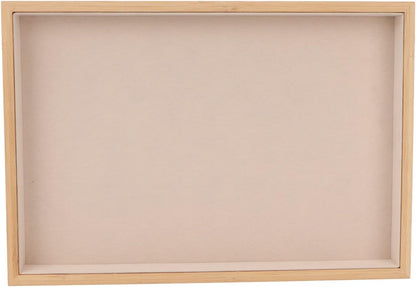 Velvet Stackable Jewelry Tray, Wood Flat Organizer Tray Drawer for Necklace Bracelet Ring Showcase Display(Beige)