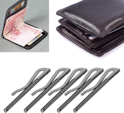 5pcs 3.3in Spring Metal Money Clip, Wallet Clamp Organizers for Bifold Purse(Black)
