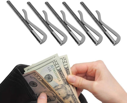 5pcs 3.3in Spring Metal Money Clip, Wallet Clamp Organizers for Bifold Purse(Black)