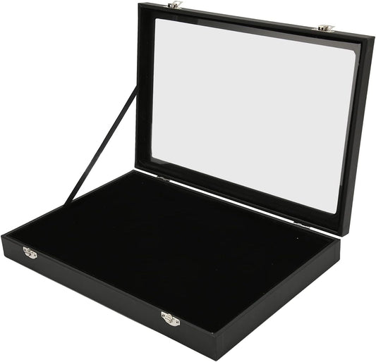 Pin Display, 9.4 X 13.8in Collection Holder Dustproof Enamel Display Box Jewelry Medals Storage Case for Sports Memorabilia