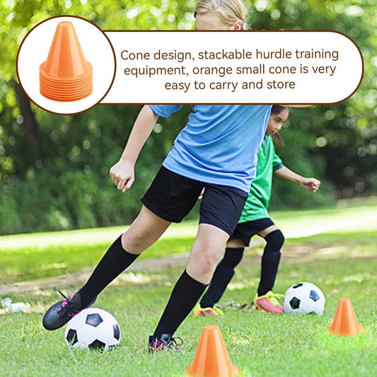 3 Inch Soccer Cones, 10PCS Mini Sport Training Marker Bight Color Plastic Traffic Cones Equipment for Outdoor Activity or Events (Orange)